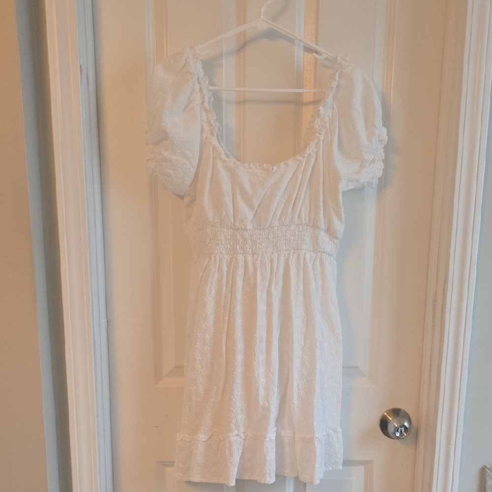 Pink Lily White Midi Dress